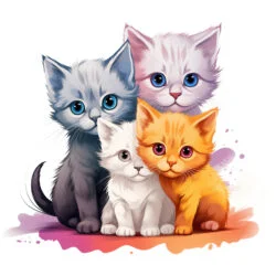Cute Cats Färbung Seite - Ursprüngliches Bild