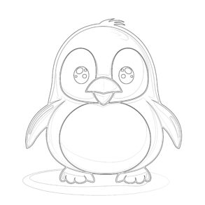 Cute Penguin Coloring Page | Coloring Pages Mimi Panda