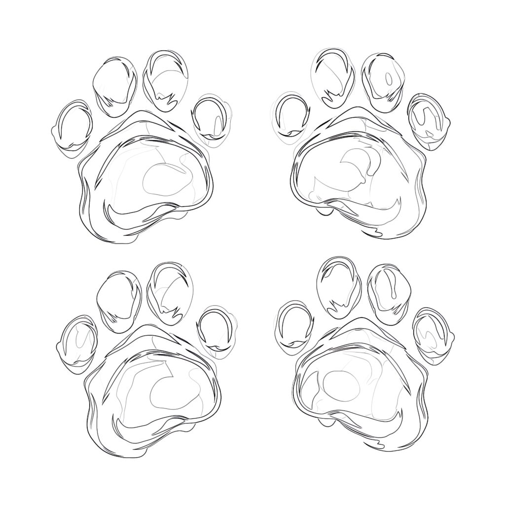 Different cat paws coloring page coloring pages mimi panda