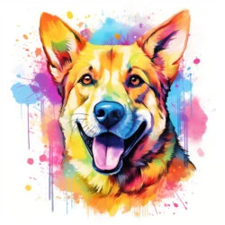 Dog Watercolor Coloring Page - Origin image