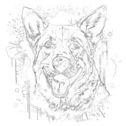 Dog Watercolor Coloring Page - Printable Coloring page