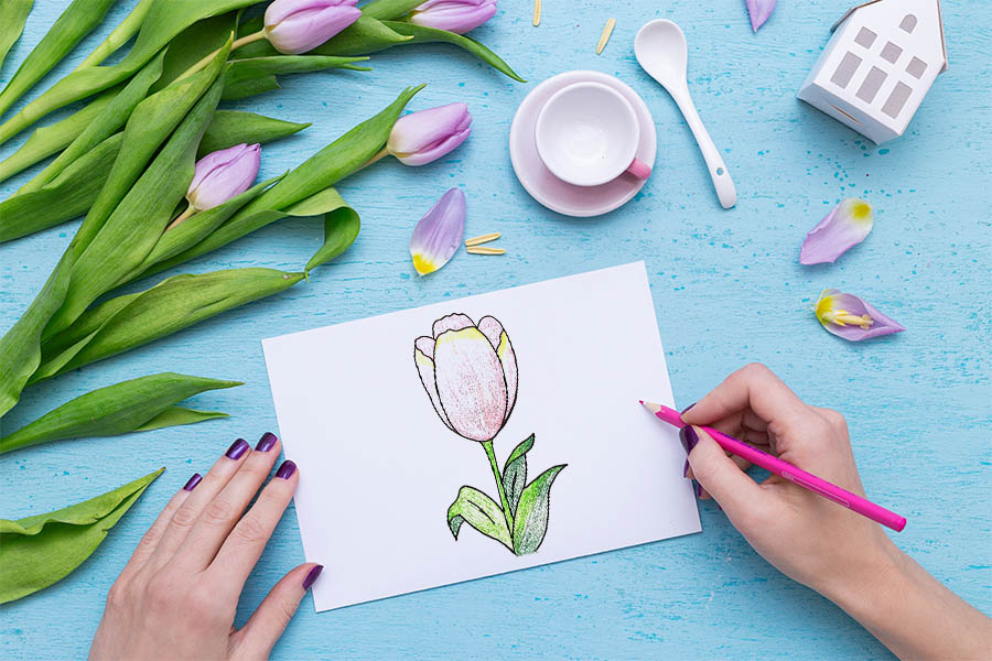 Tulip Drawing: Easy Step-by-Step Tutorial - Mimi Panda