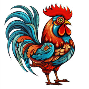 Funny Rooster Coloring Page | Coloring Pages Mimi Panda