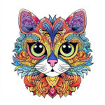 Hand-Drawn Doodle Cat Coloring Page 2