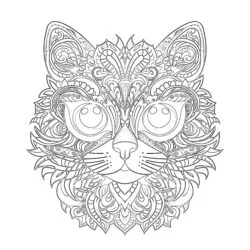 Page de Coloriage du Chat Gribouillé Dessiné à La Main - Page de coloriage imprimable