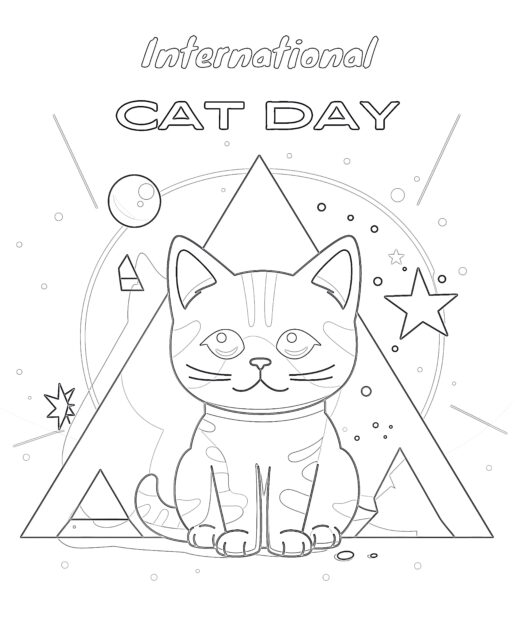 Online Coloring International Cat Day Coloring Page Coloring Pages