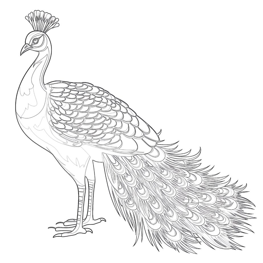 Peafowl Coloring Page