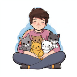 Person with Cats - Origin image