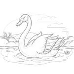 Cygne Page à Colorier