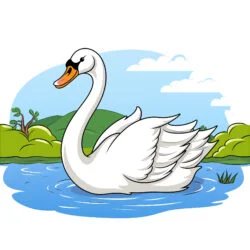 Swan Coloring Page - Origin image