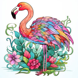 Tropischer Flamingo Malvorlage - Ursprüngliches Bild