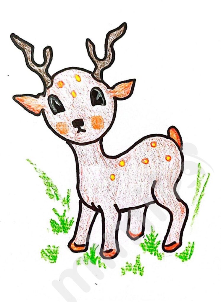 Forest animal deer doodle cartoon simple illustration. kids draw Stock  Vector Image & Art - Alamy