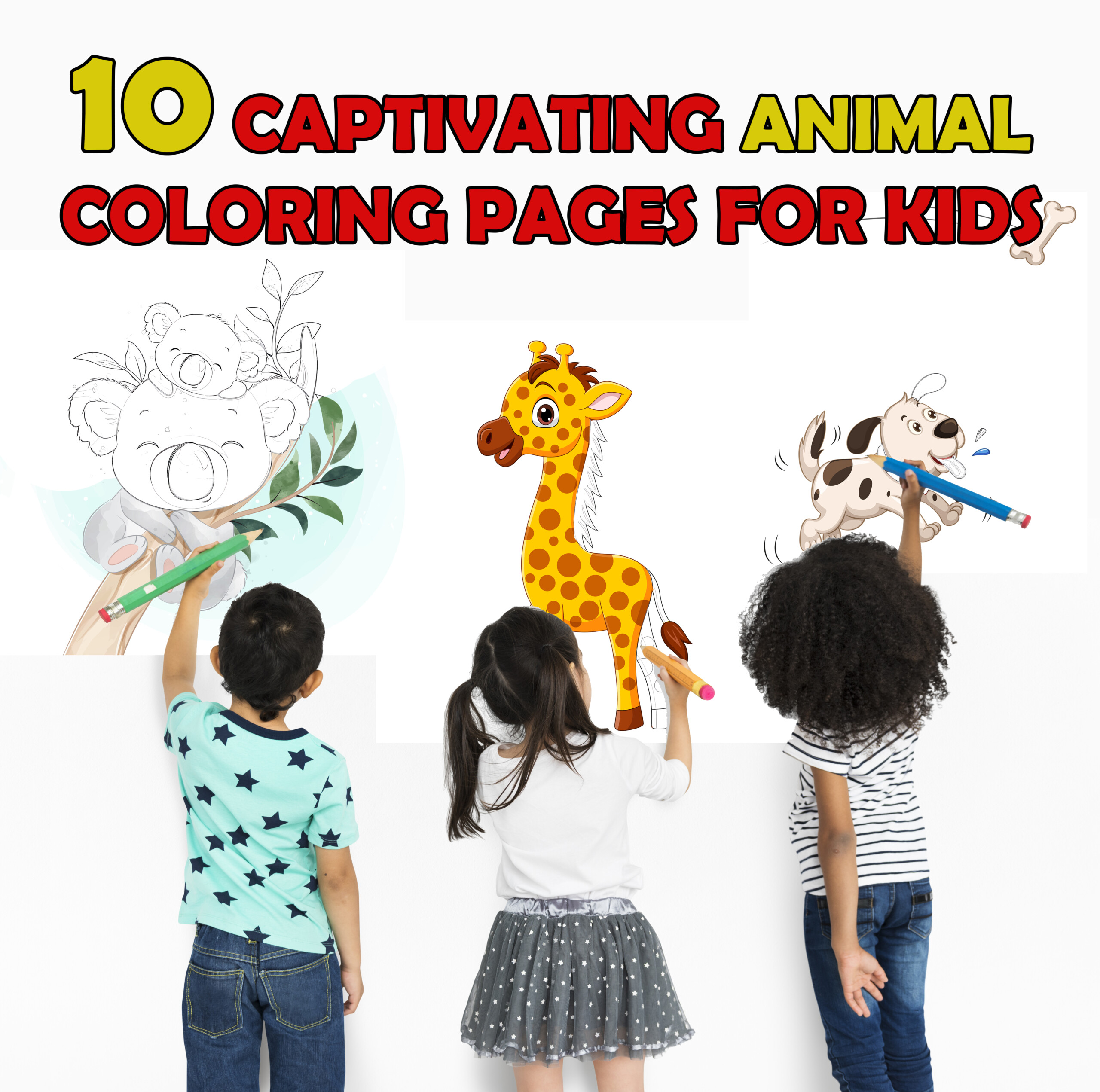 10 Captivantes Pages Colorées d'Animaux Pour les Enfants | Mimi Panda, image size:2560x2542