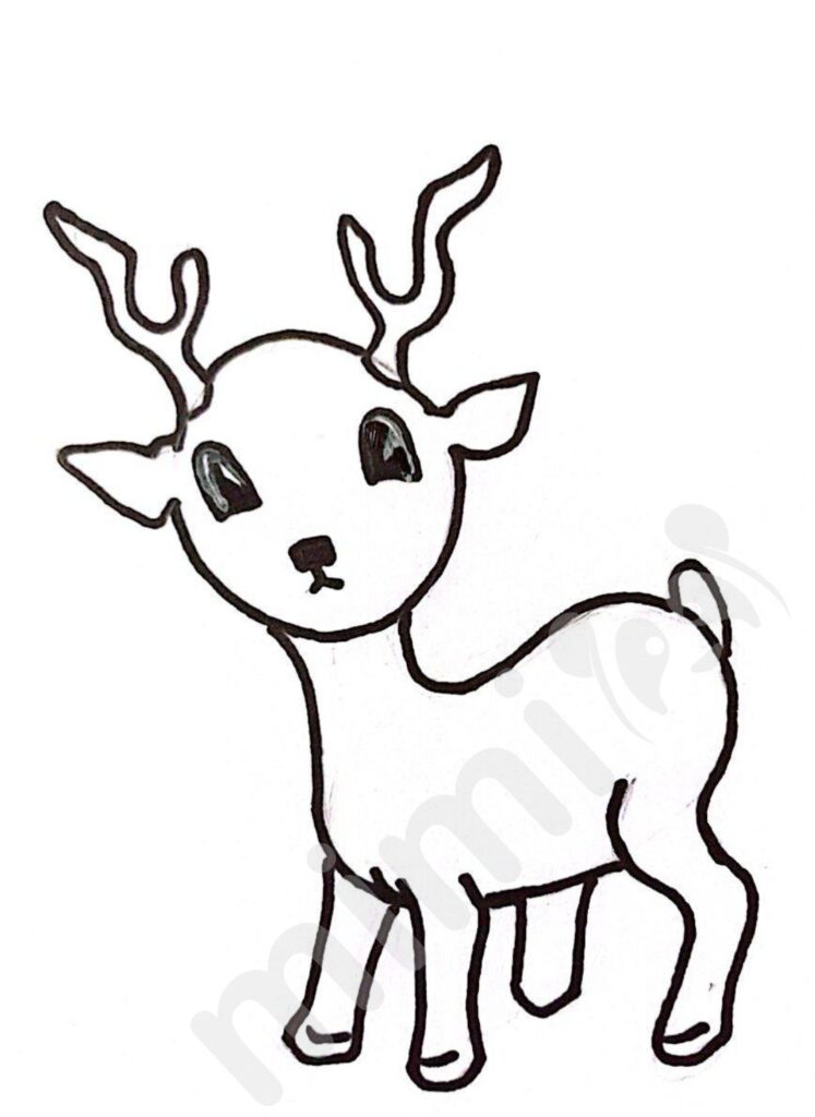 Deer drawing for kids 5