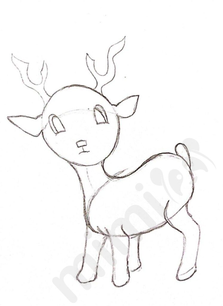 Deer drawing for kids 4