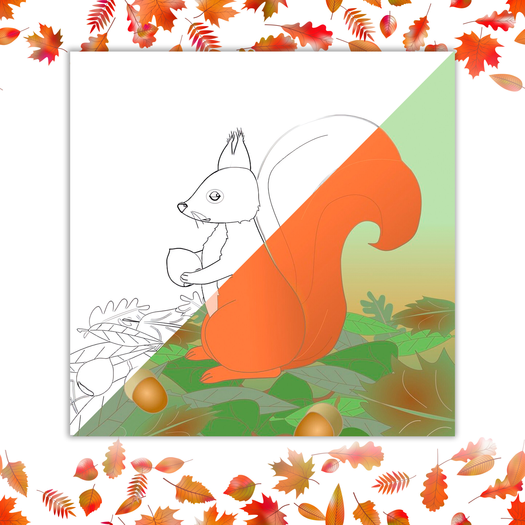 Autumn Coloring Pages | Mimi Panda