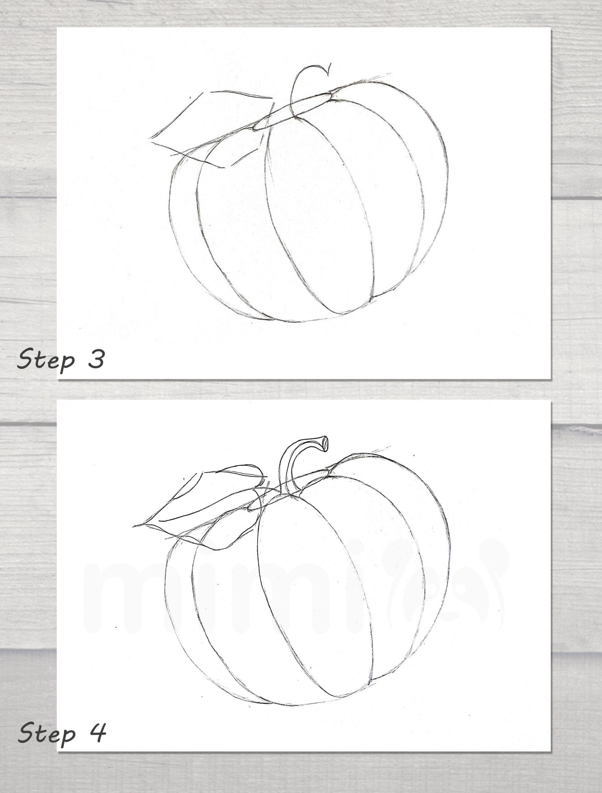 Pumpkin Drawing: Step-by-Step Tutorial | Mimi Panda