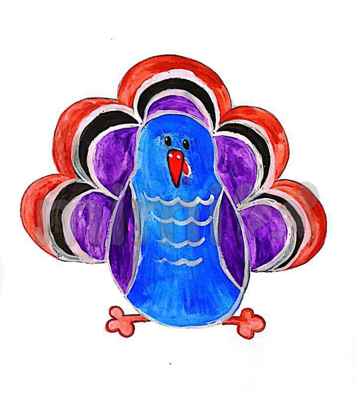 dibujo sencillo de pavo