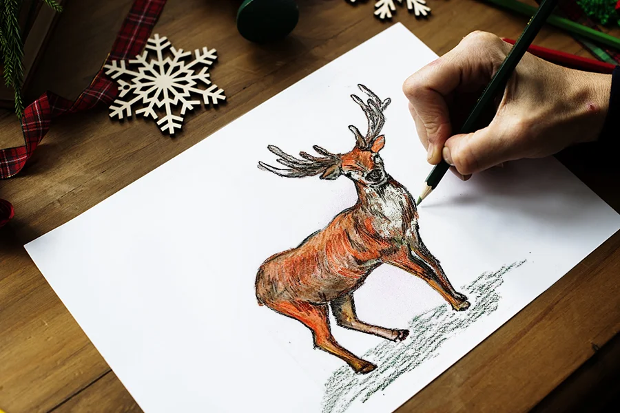 deer. Nature. Drawings. Pictures. Drawings ideas for kids. Easy and simple.