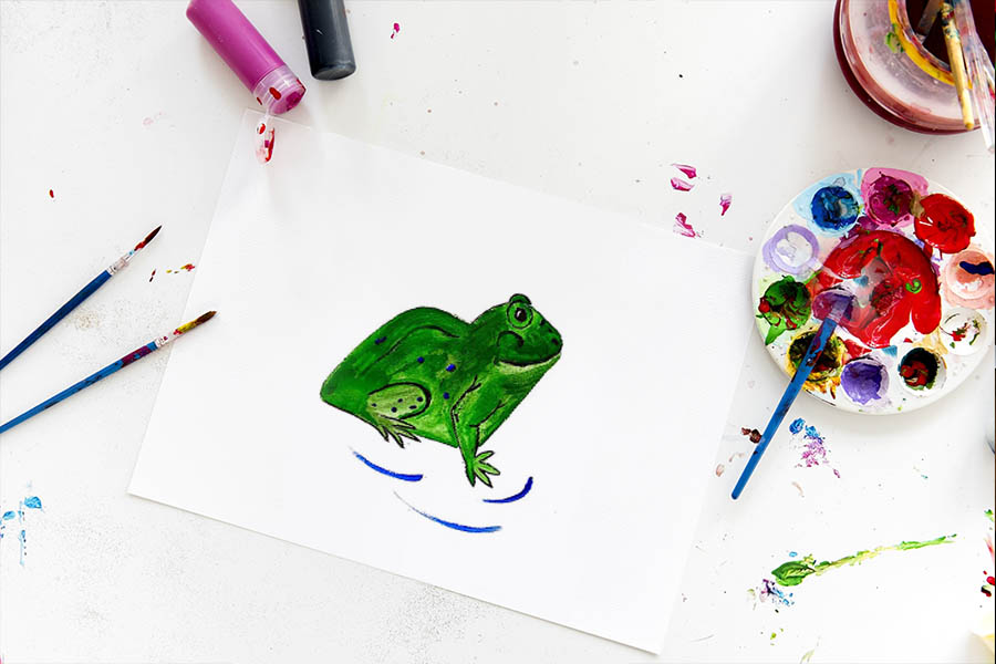 How To Draw Pond, Dog, and Frog Easy Step-by-Step Tutorial for Kids