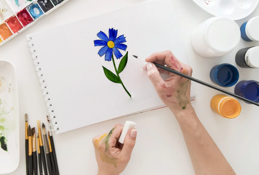 Realistic blue flower with green leaves png download - 1416*1500 - Free  Transparent Cartoon png Download. - CleanPNG / KissPNG