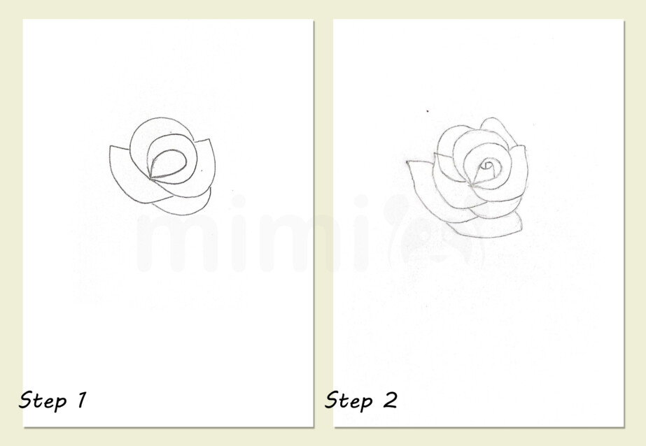Rose Drawing StepbyStep Tutorial Mimi Panda