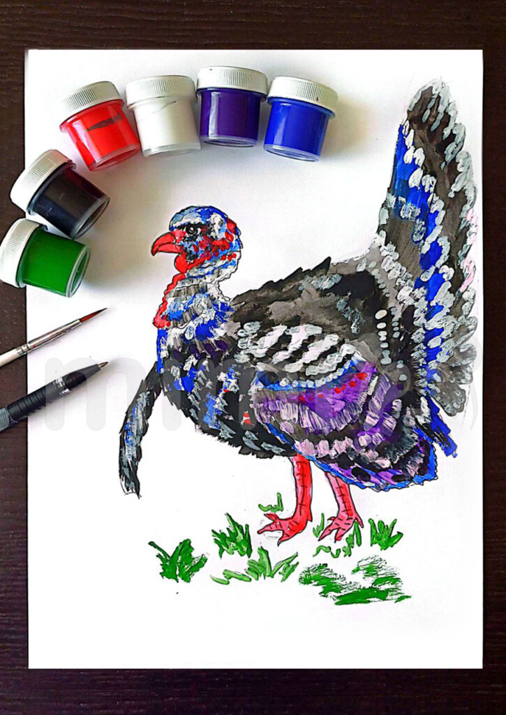 dibujo realista de pavo