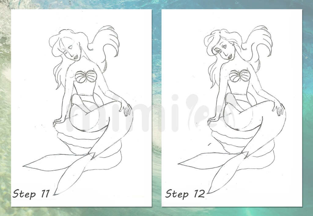 collage mermaid realistic step 11 and 12