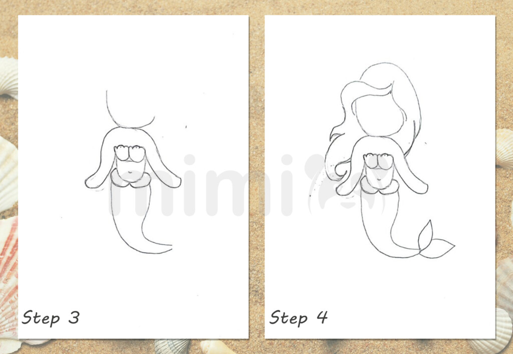 collage mermaid simple step 3 and 4