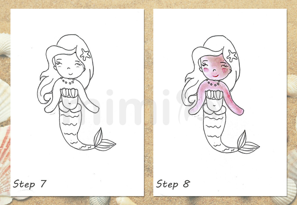collage mermaid simple step 7 and 8
