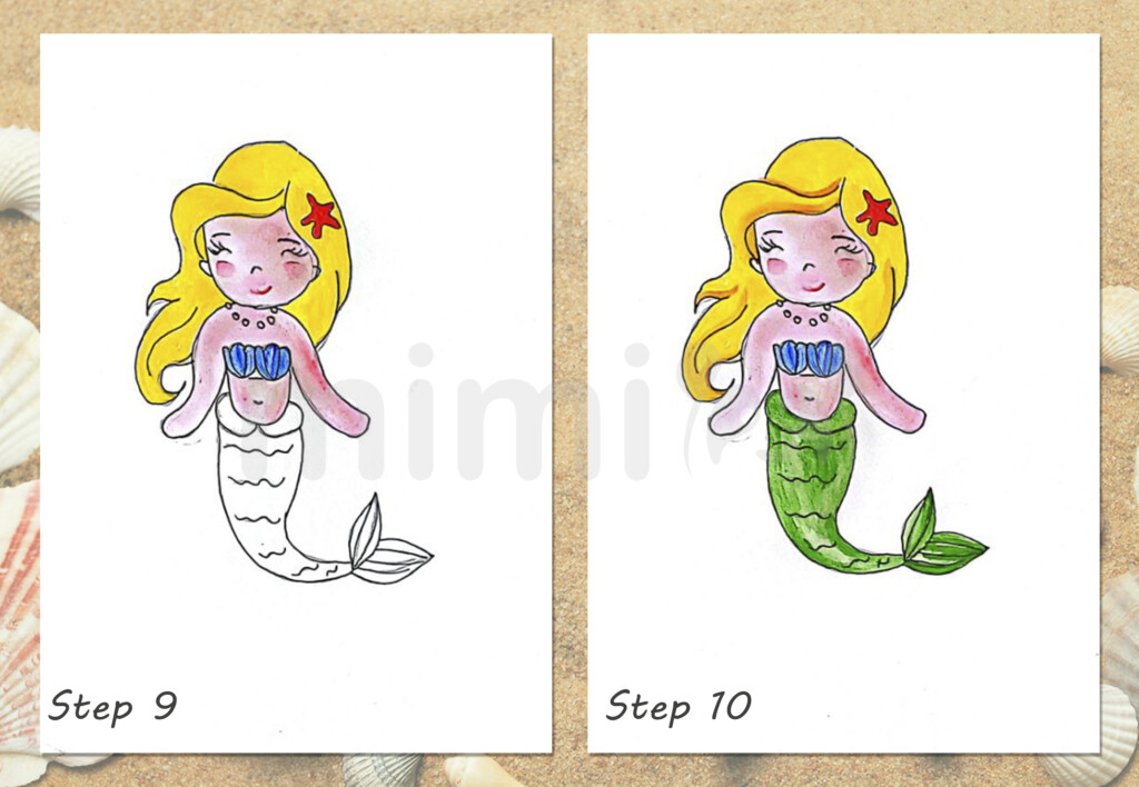 collage mermaid simple step 9 and 10