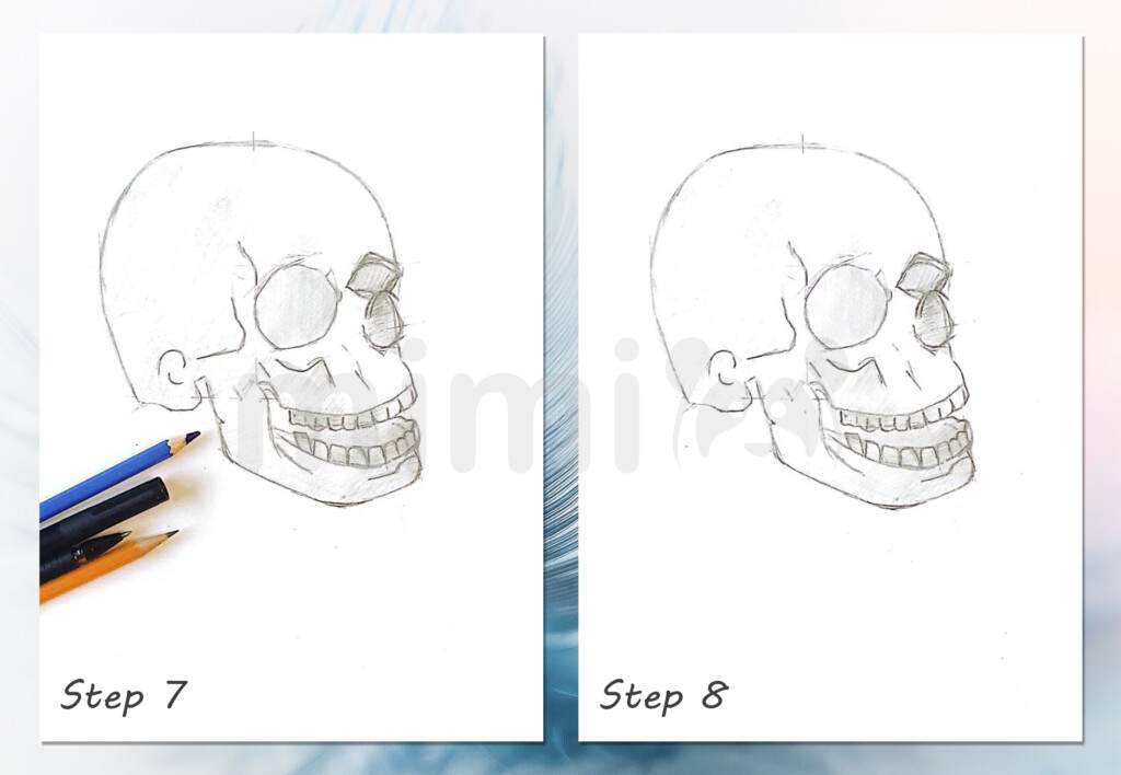 How to draw a skull - an easy simplified front view | Let's Draw That! | Skull  drawing, Simple face drawing, Skulls drawing