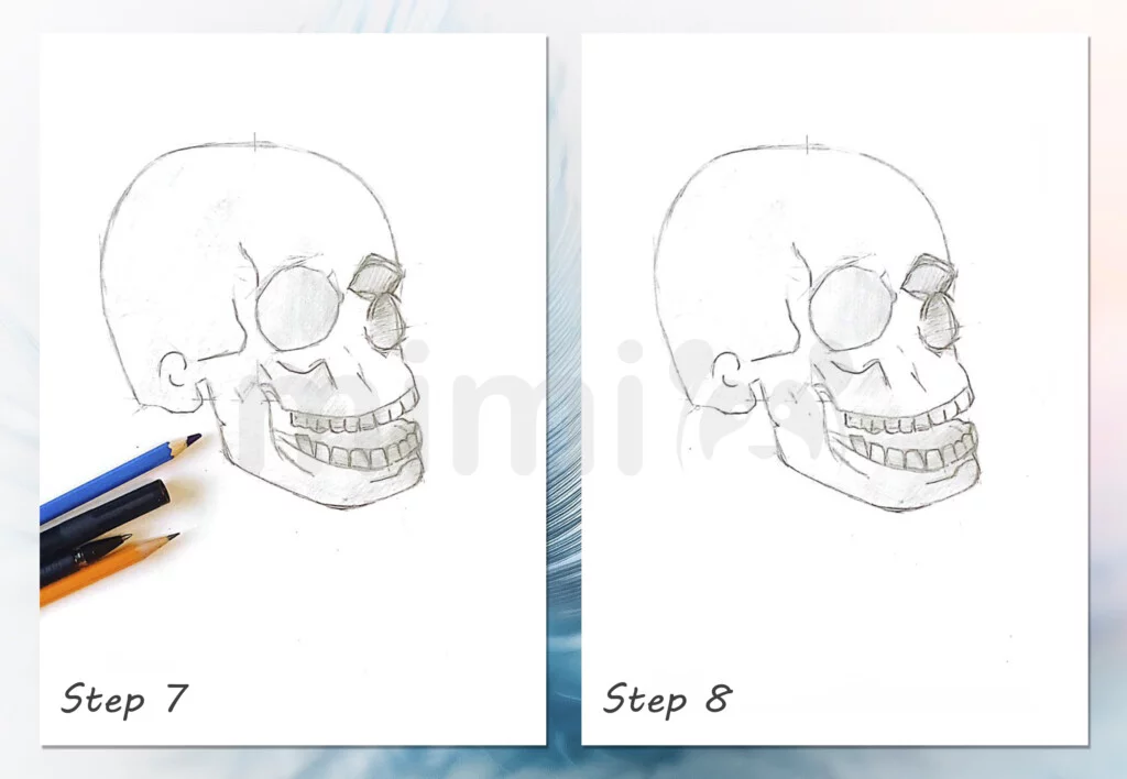 collage skull realistic step 7 and 8