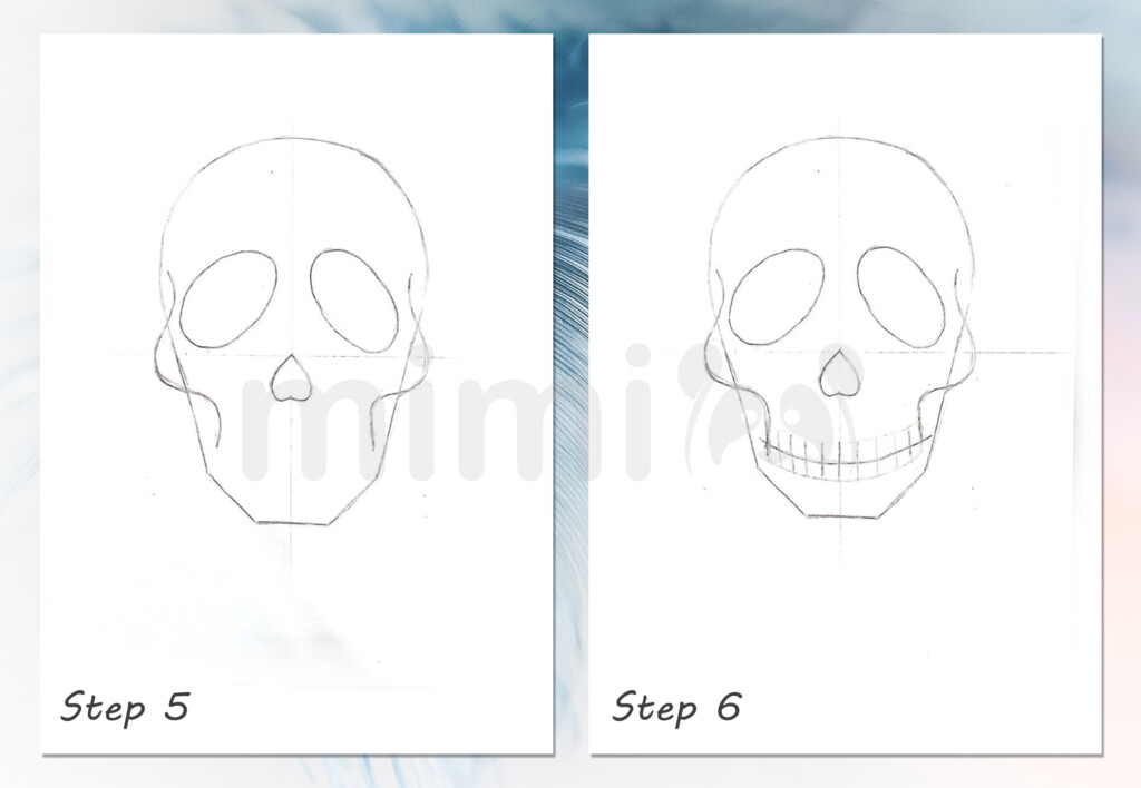 collage skull simple step 5 and 6