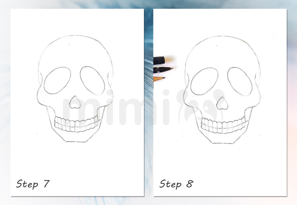 collage skull simple step 7 and 8