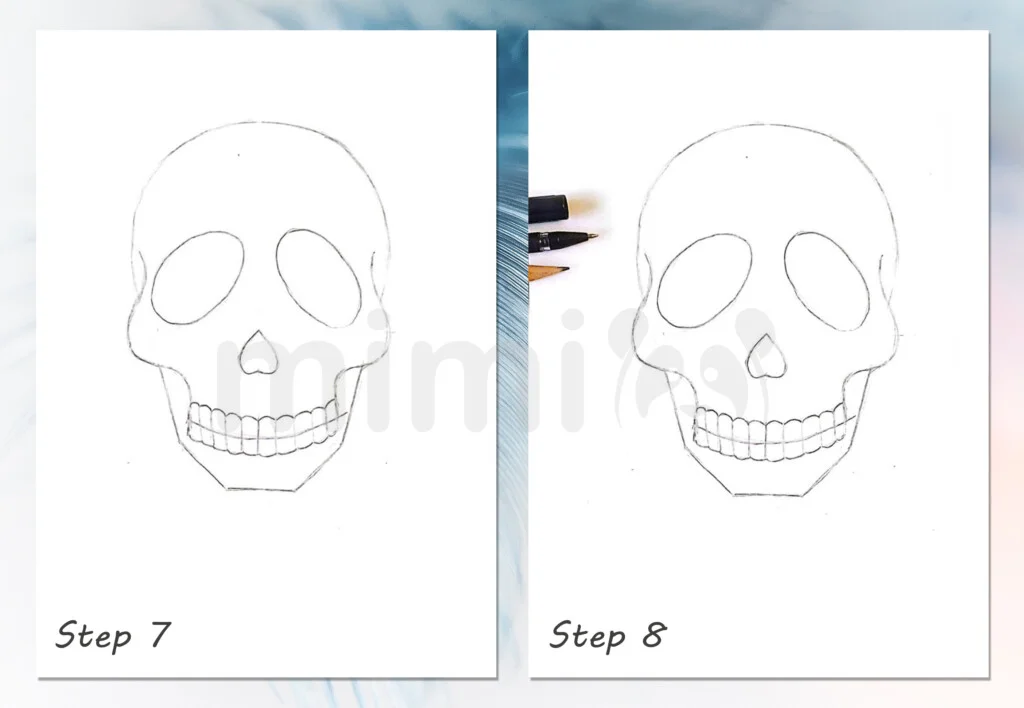 collage skull simple step 7 and 8