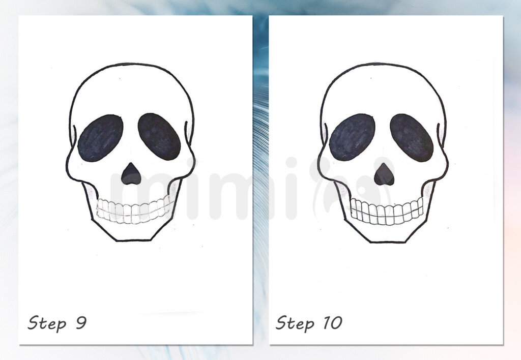 collage skull simple step 9 and 10