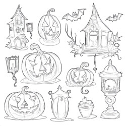 Scary Pumpkin - Printable Coloring page
