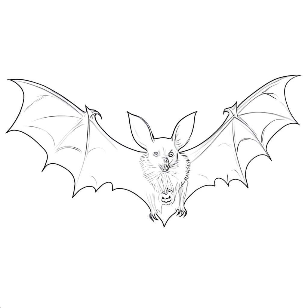 Printable Bat Coloring Page - Mimi Panda