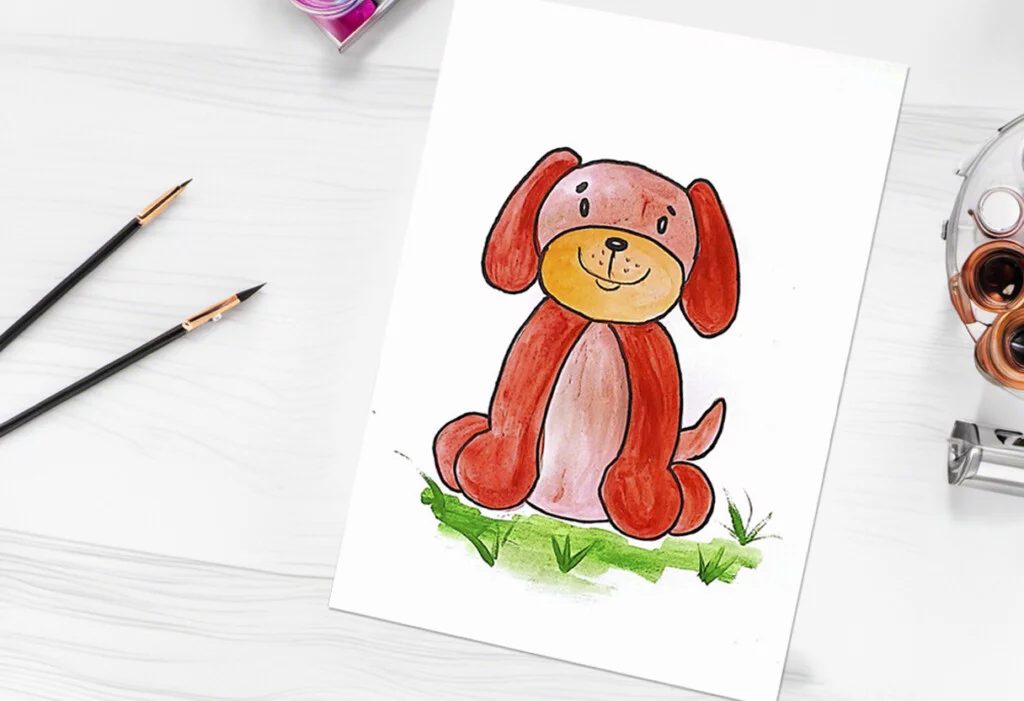 How to draw a dog for kids - YouTube