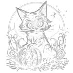 Halloween Cat Coloring Page