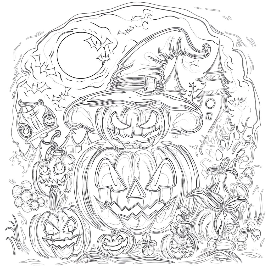 Halloween Cat Coloring Page Coloring Pages Mimi Panda