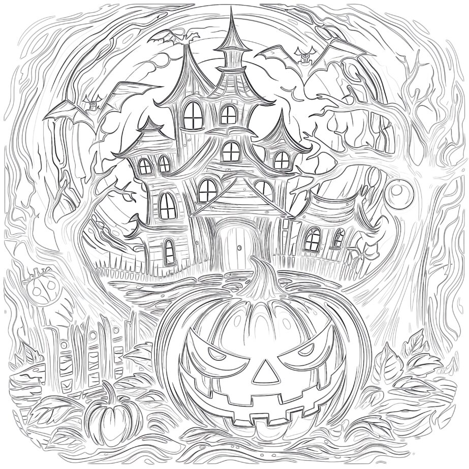 Happy Halloween Coloring Page