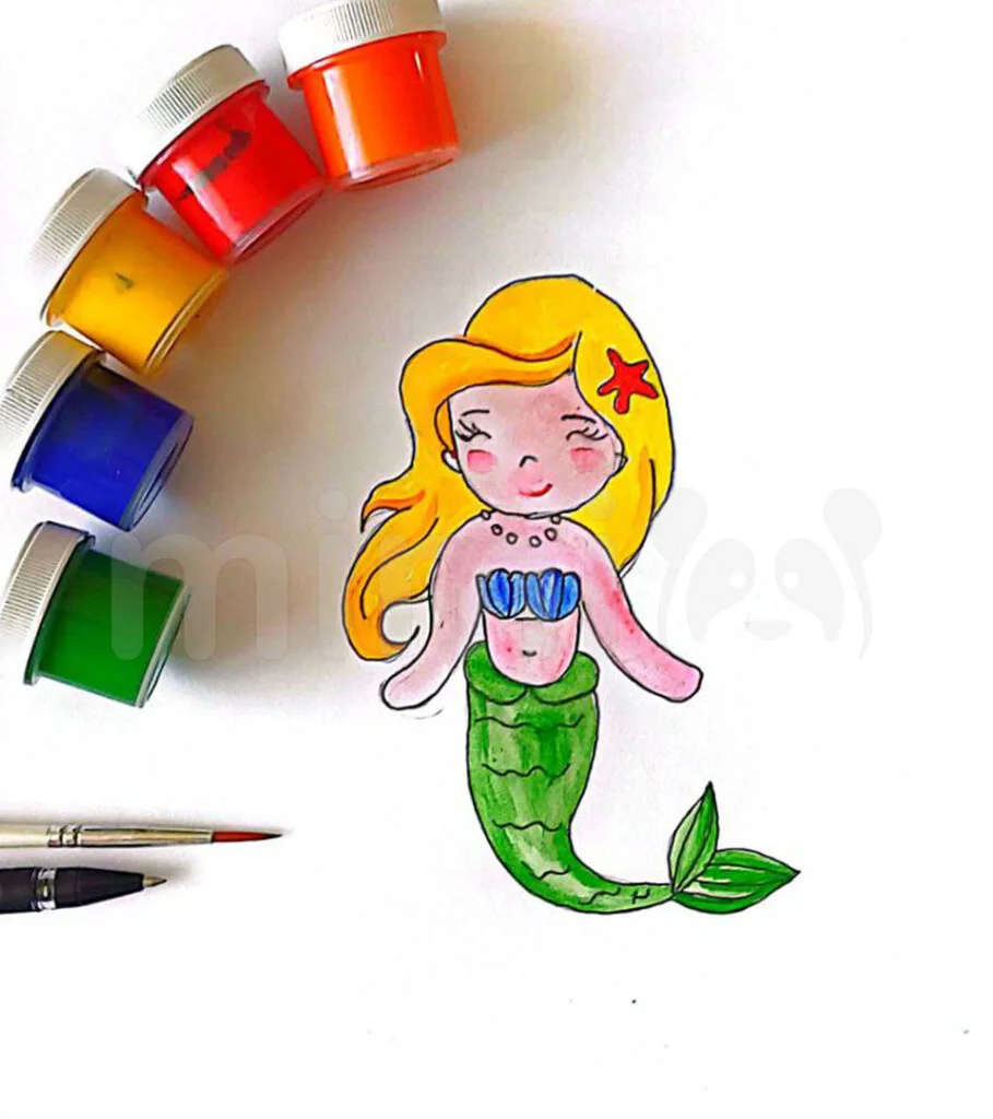 How Draw Mermaid Children Step By Stock Vector (Royalty Free) 2333182965 |  Shutterstock