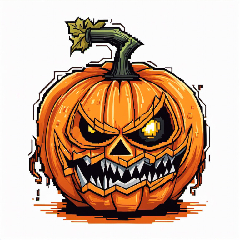 Printable Scary Pumpkin Coloring Page - Mimi Panda