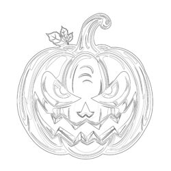 Scary Pumpkin Coloring Page - Printable Coloring page