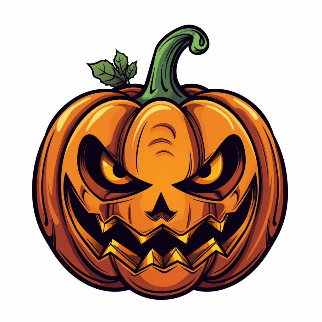 Scary Pumpkin | Coloring Pages Mimi Panda