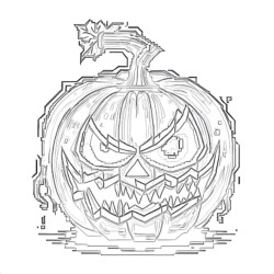 Scary Pumpkin - Printable Coloring page