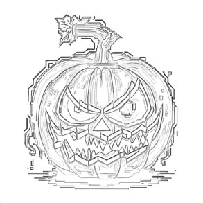 Scary Pumpkin - Coloring page