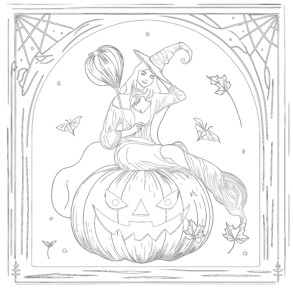 Witch - Coloring page